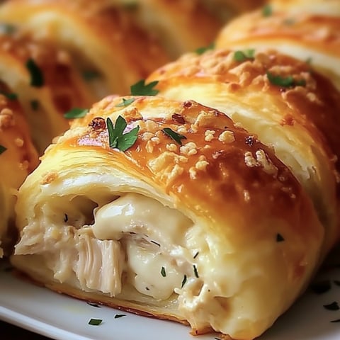 Chicken stuffed crescent rolls on a plate.
