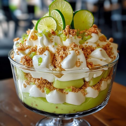A bowl of fruit with limes and white cream.