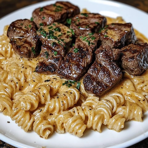A plate of garlic butter steak bites.