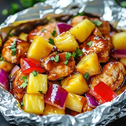A bowl of Hawaiian BBQ chicken and pineapple.
