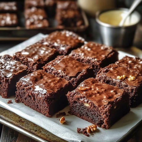 Brownies on a tray.