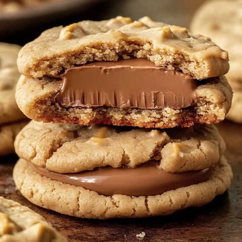 A close up of a Triple Peanut Butter Cookie with chocolate drizzled on top.
