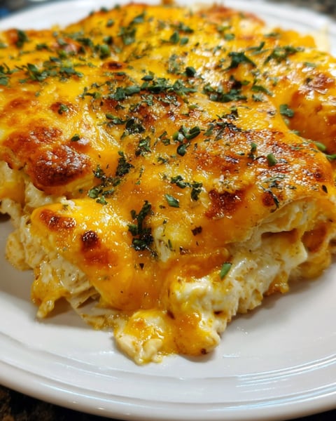 A delicious Baked Chicken Quesadilla is served on a white plate.