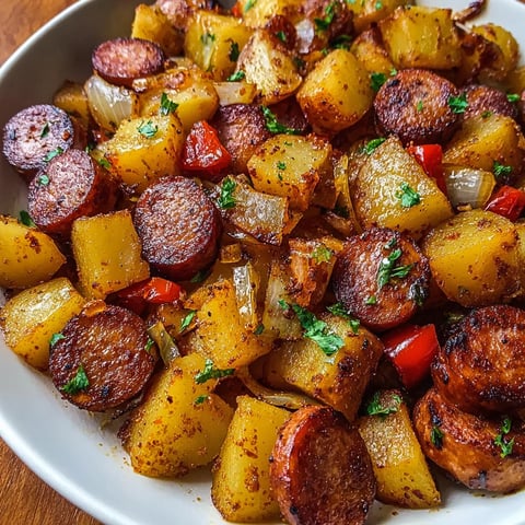 WOULD YOU EAT THIS SMOKED SAUSAGE AND POTATOES SKILLET