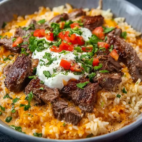 Steak Queso Rice