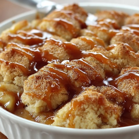 A white bowl filled with a delicious Snickerdoodle Cobbler.