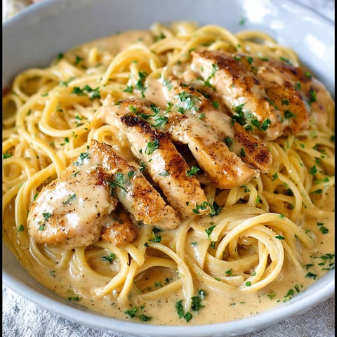 A bowl of chicken lazone with noodles and herbs.