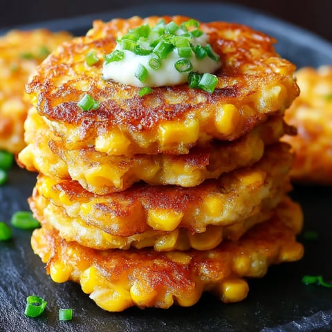 A stack of corn fritters with cheese on top, ready to be cooked.