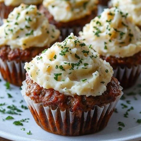 A plate of mini meatloaf muffins with green herbs on top.