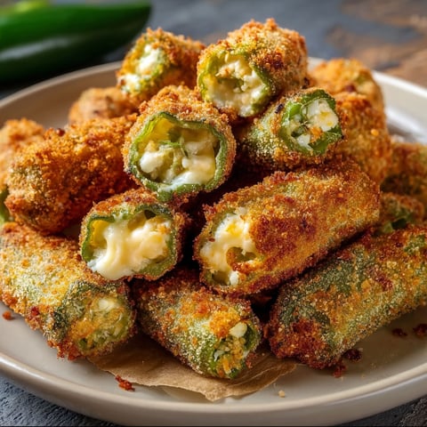 A plate of Pepper Jack Cheese Stuffed Fried Okra.