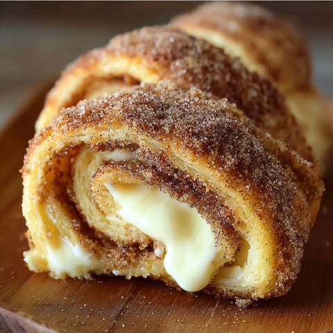A delicious cinnamon sugar cream cheese roll is displayed on a wooden cutting board.