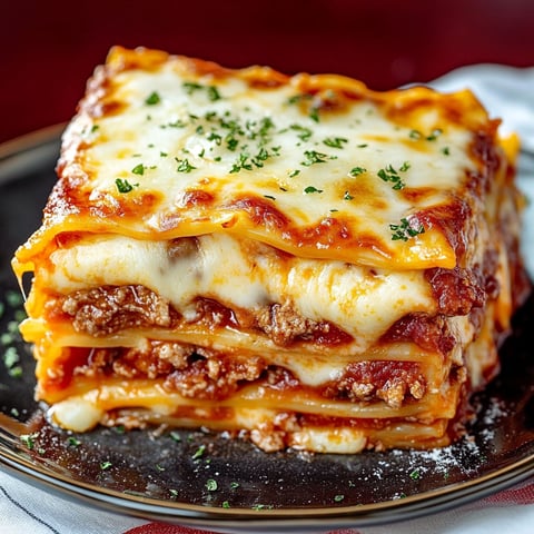 A delicious Million Dollar Italian Lasagna is served on a plate.