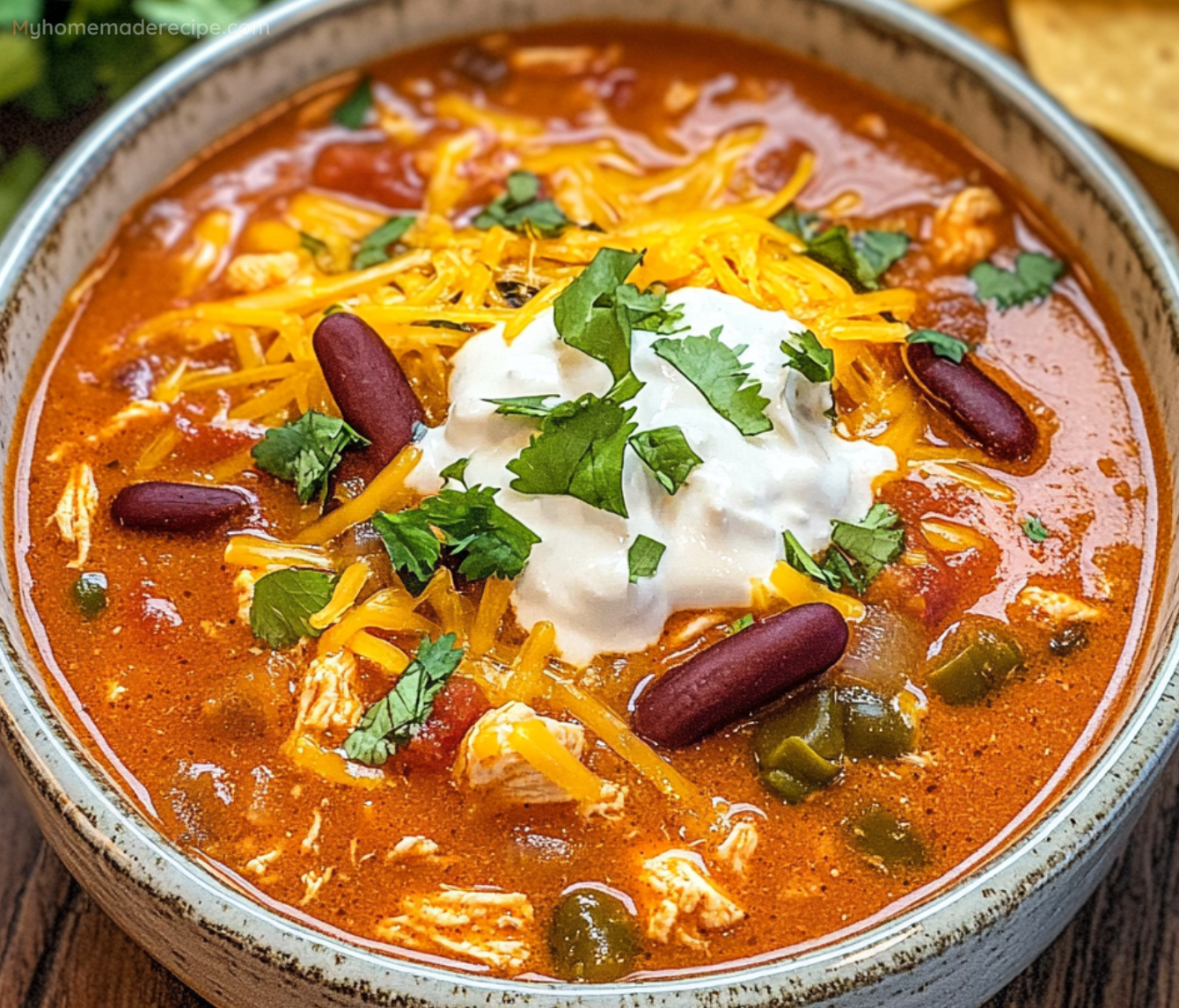 Slow Cooker Chicken Enchilada Soup