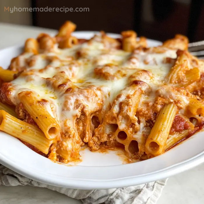 Christmas Cheesy Easy Baked Ziti