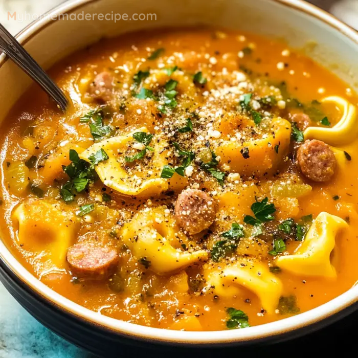 Butternut Squash Sausage Tortellini Soup