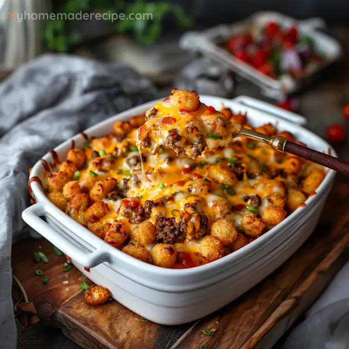 Cheeseburger Tater Tot Casserole