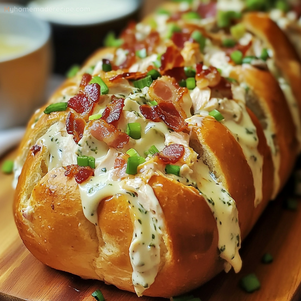 Chicken Bacon Ranch Stuffed Bread