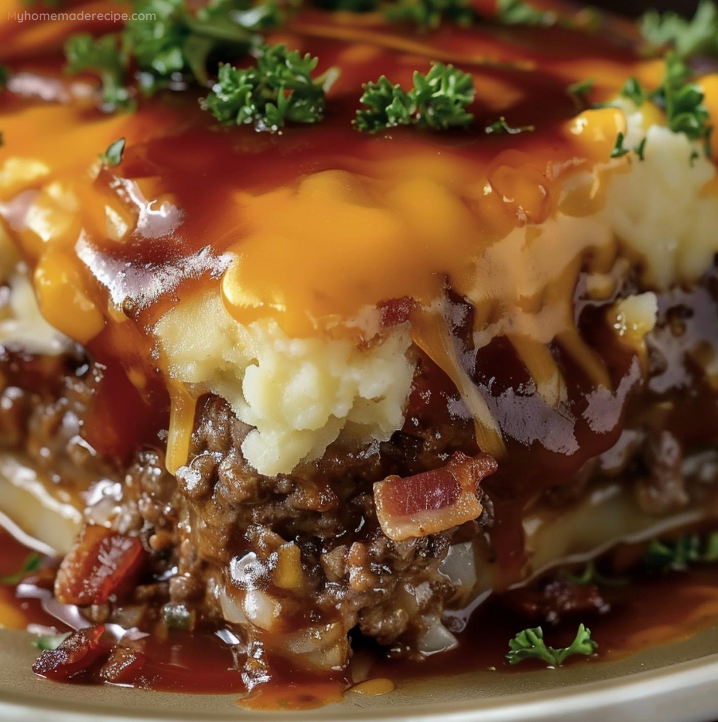 Cowboy Meatloaf & Potato Casserole