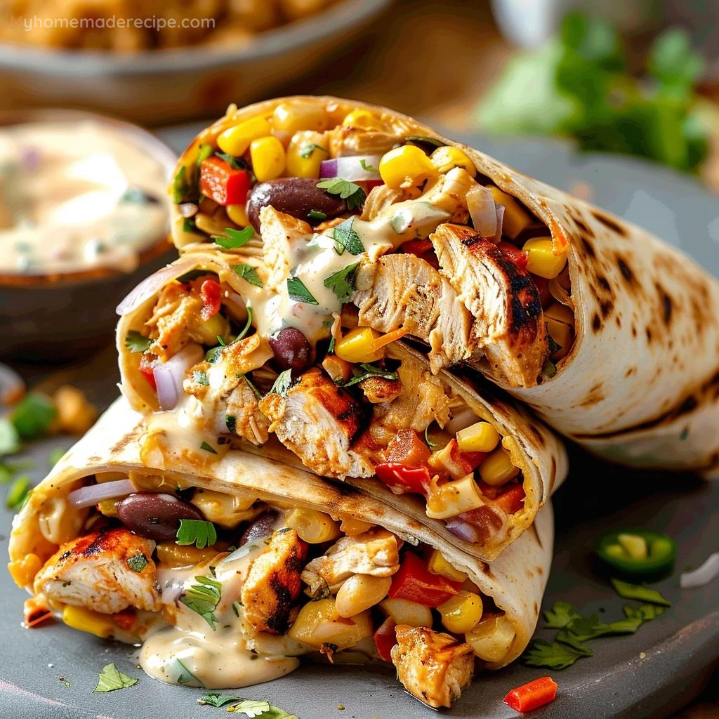 Delicious Southwest Chicken Wrap on a plate