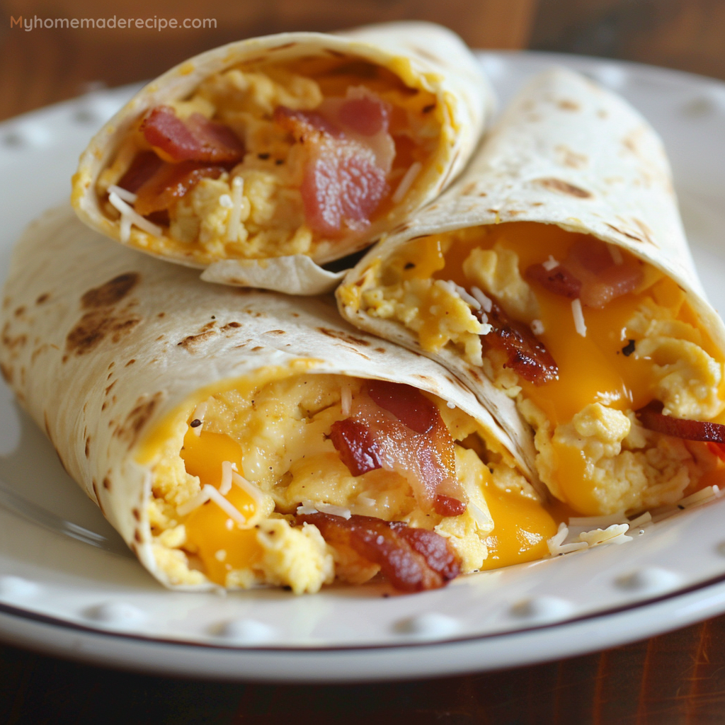 Bacon Egg and Cheese Breakfast Burritos