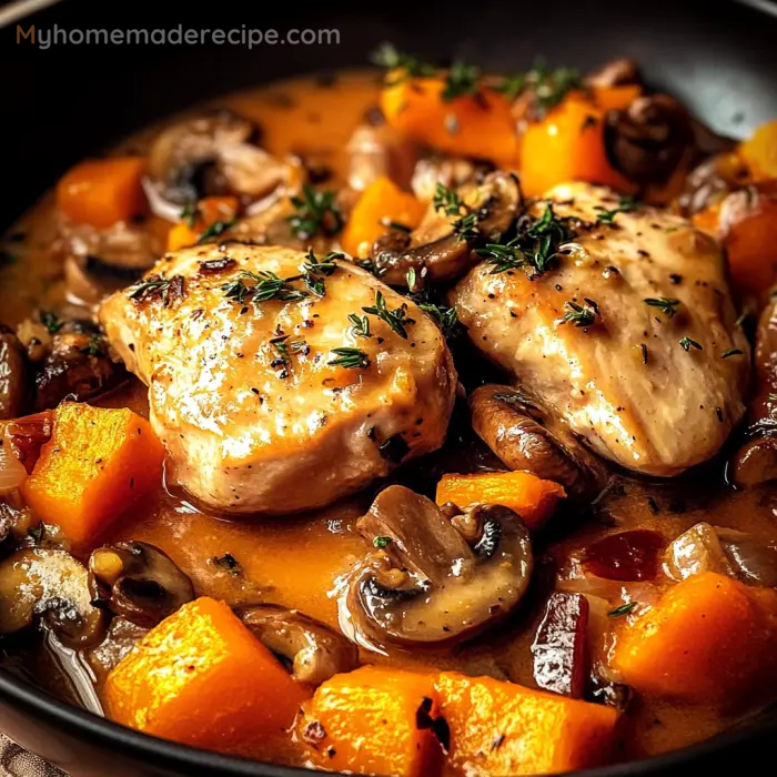 Chicken with Pumpkin and Mushrooms