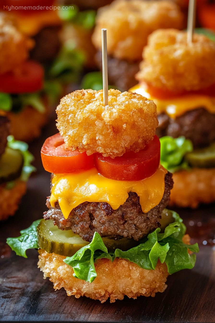 Mini Tater Tot Cheeseburgers