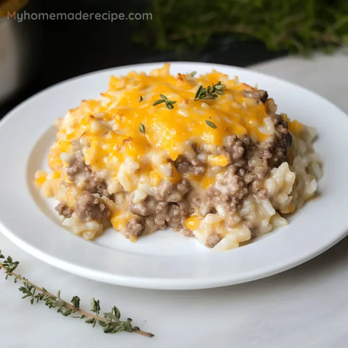 Cheesy Hamburger Rice Casserole