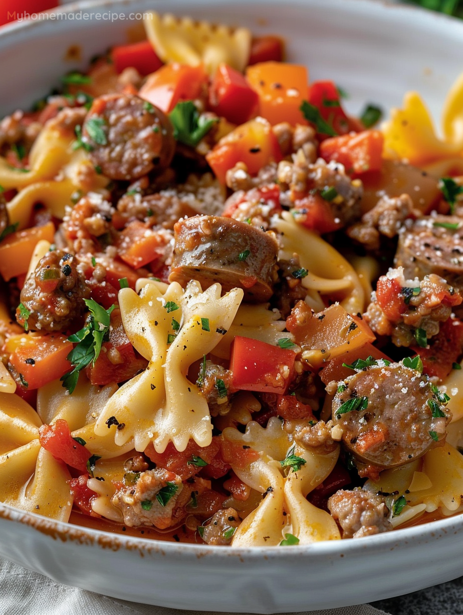 Italian Sausage with Bow Tie Pasta