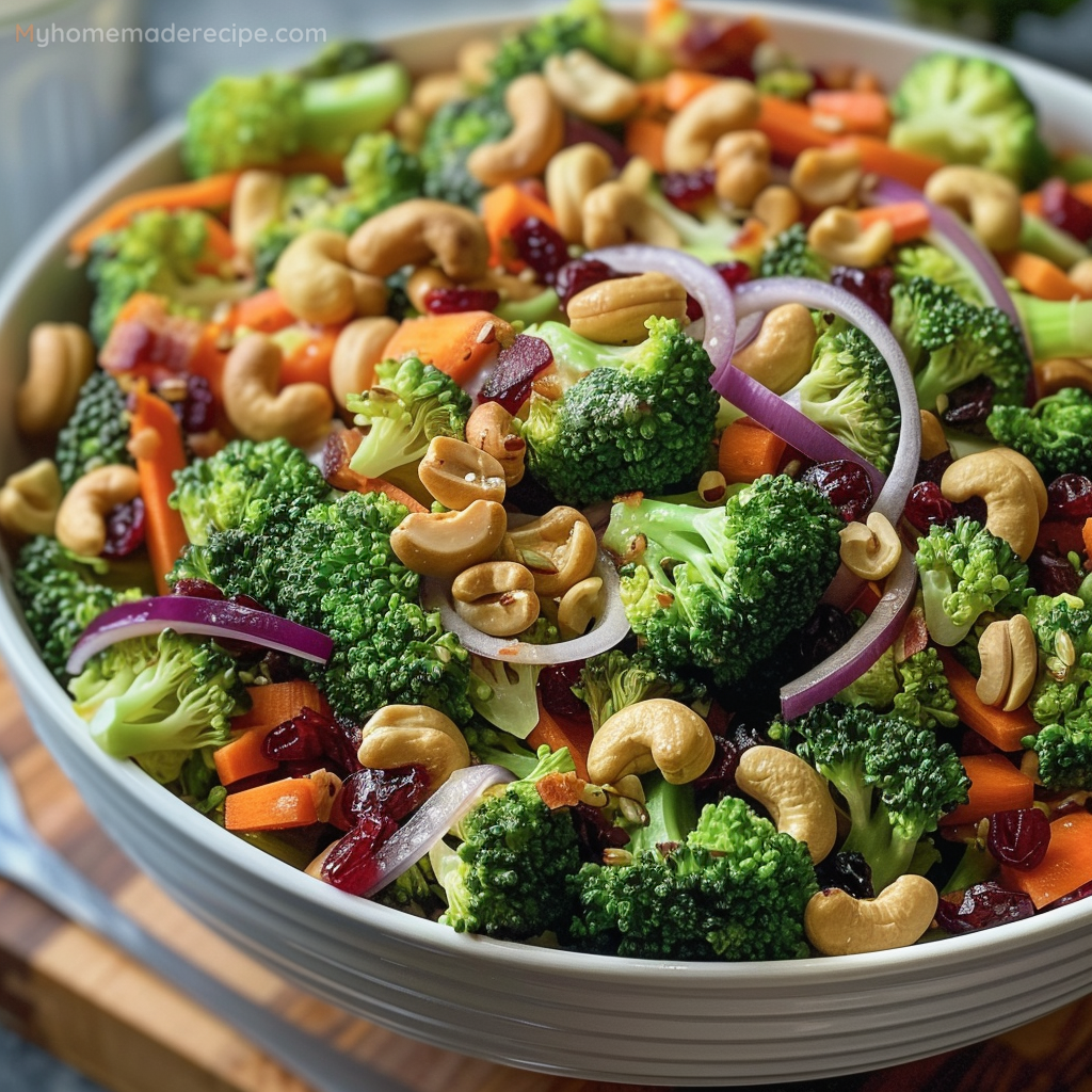 Broccoli Cashew Salad with Apples and Pears