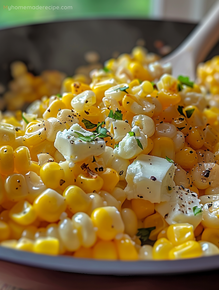 Honey Butter Skillet Corn in a skillet