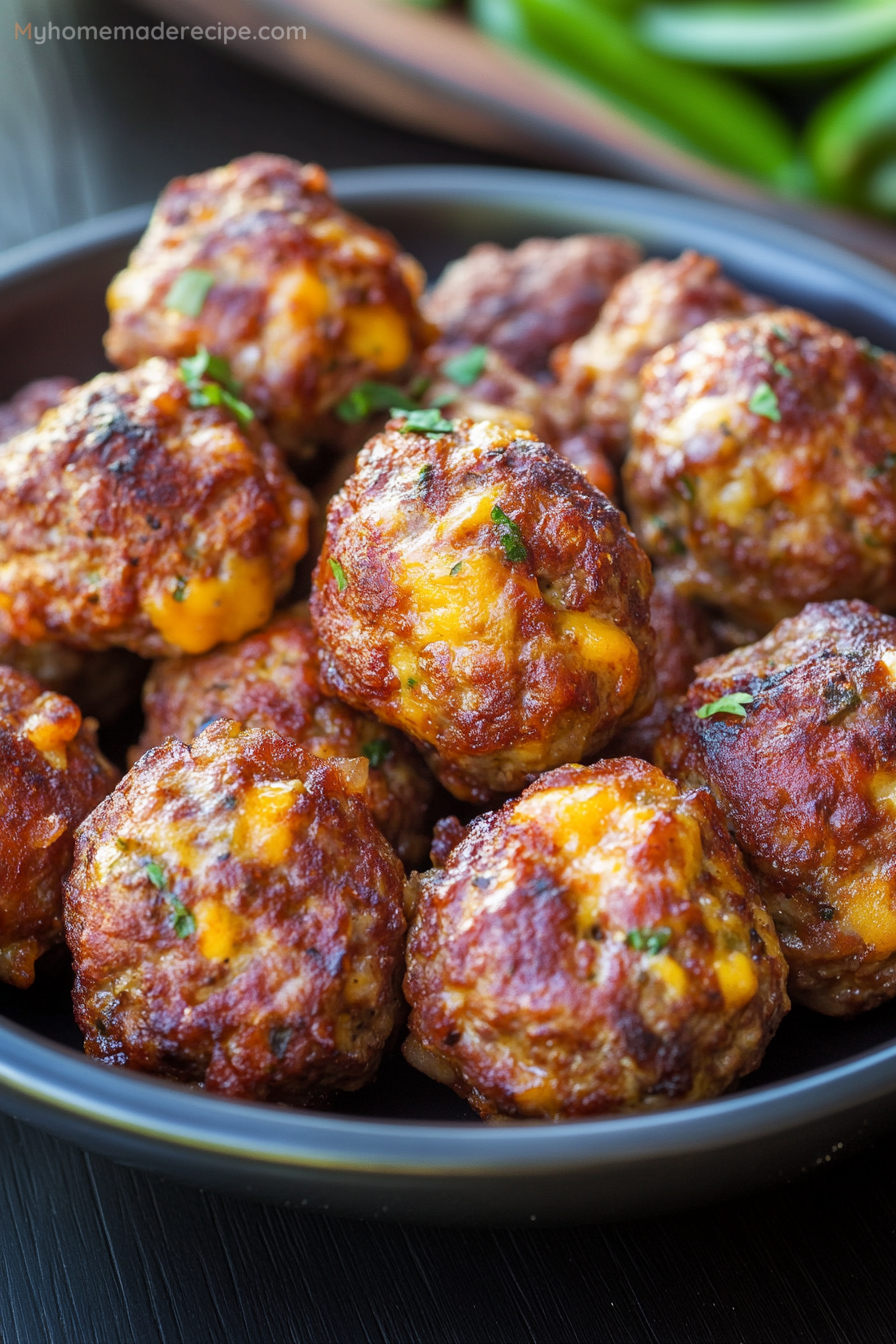 Grilled Jalapeño Cheddar Meatballs