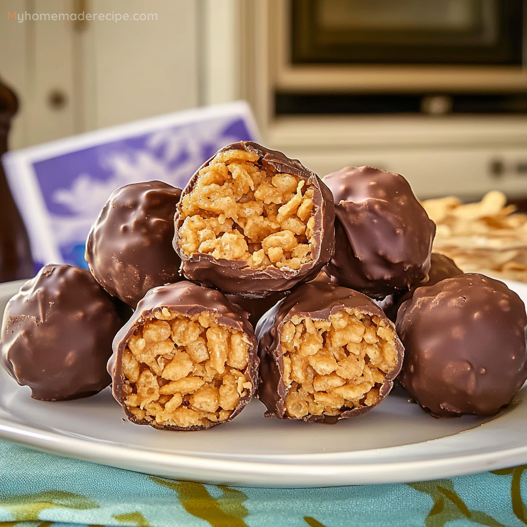 Peanut Butter Balls With Rice Krispies