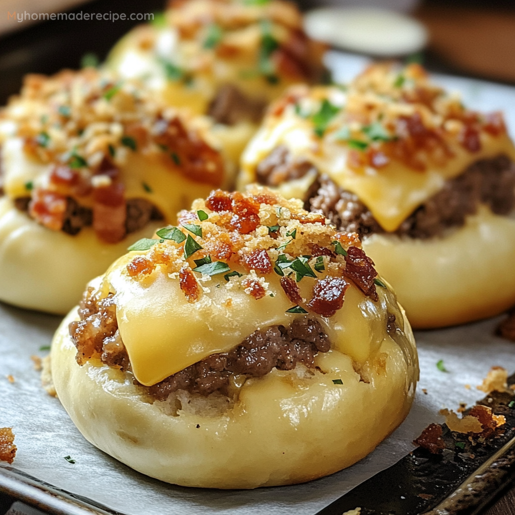 Garlic Parmesan Cheeseburger Bombs