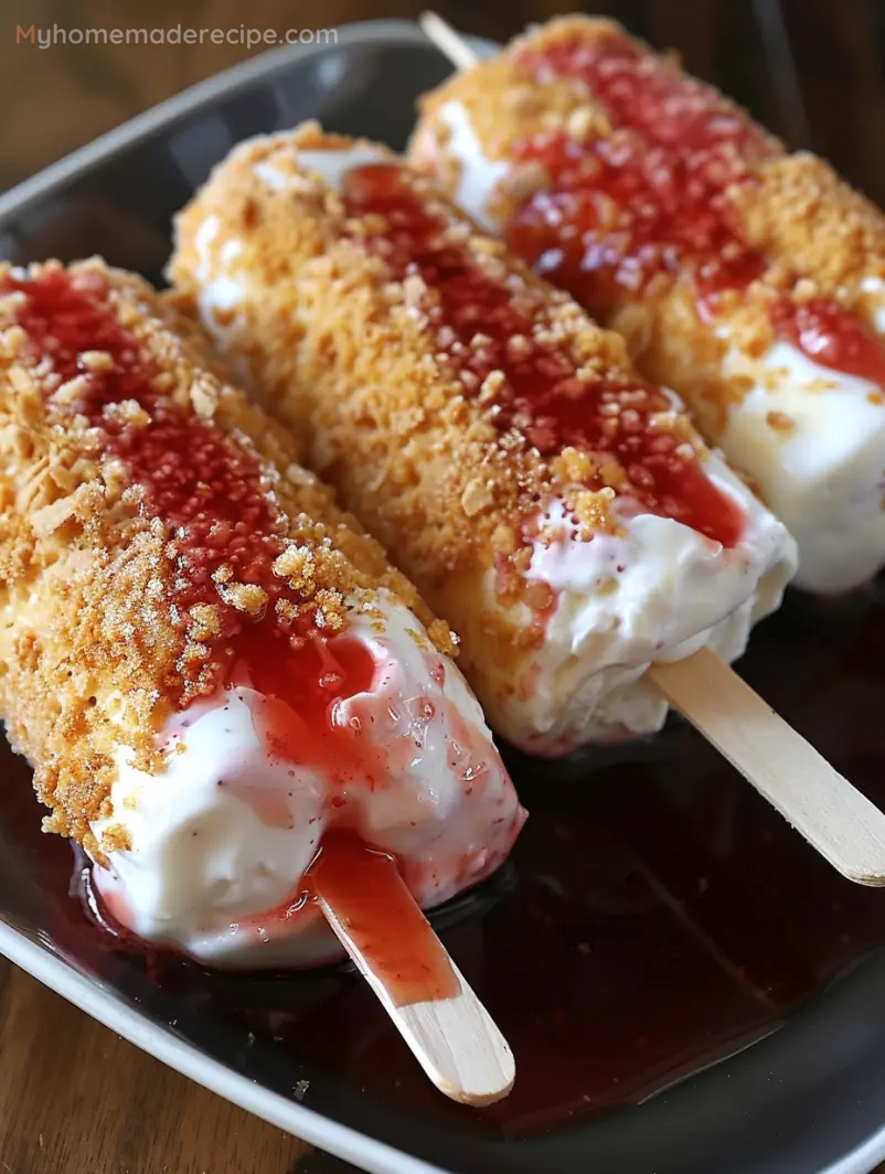 Fried Strawberry Shortcake Pops with a golden-brown coating