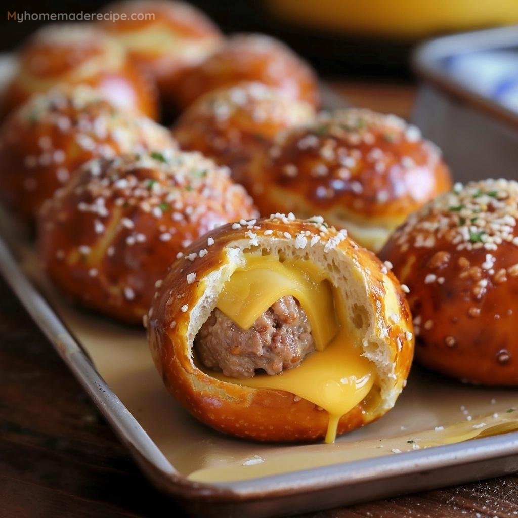 Cheeseburger Pretzel Bombs