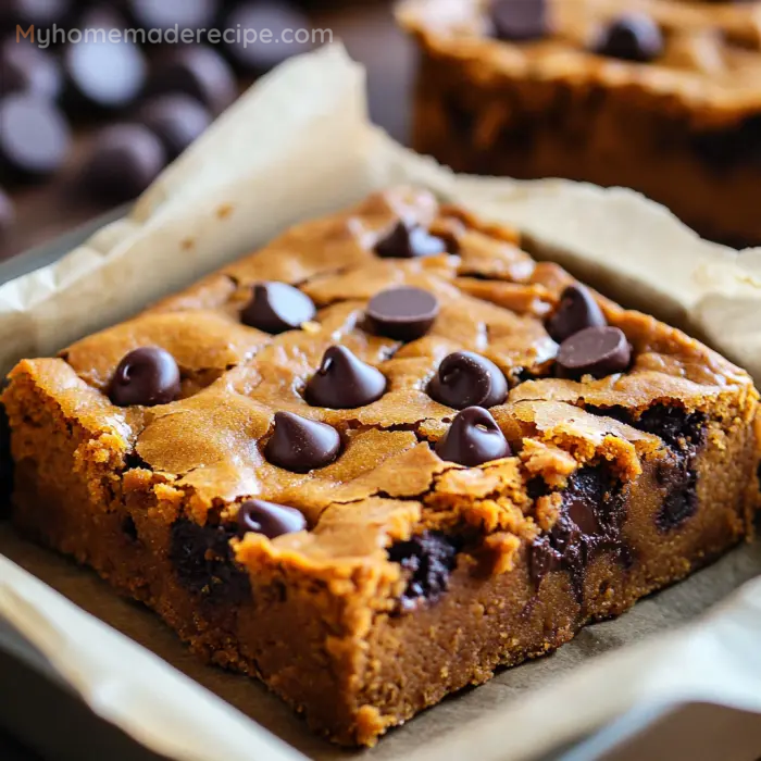 Fudgy Pumpkin Chocolate Chip Bars