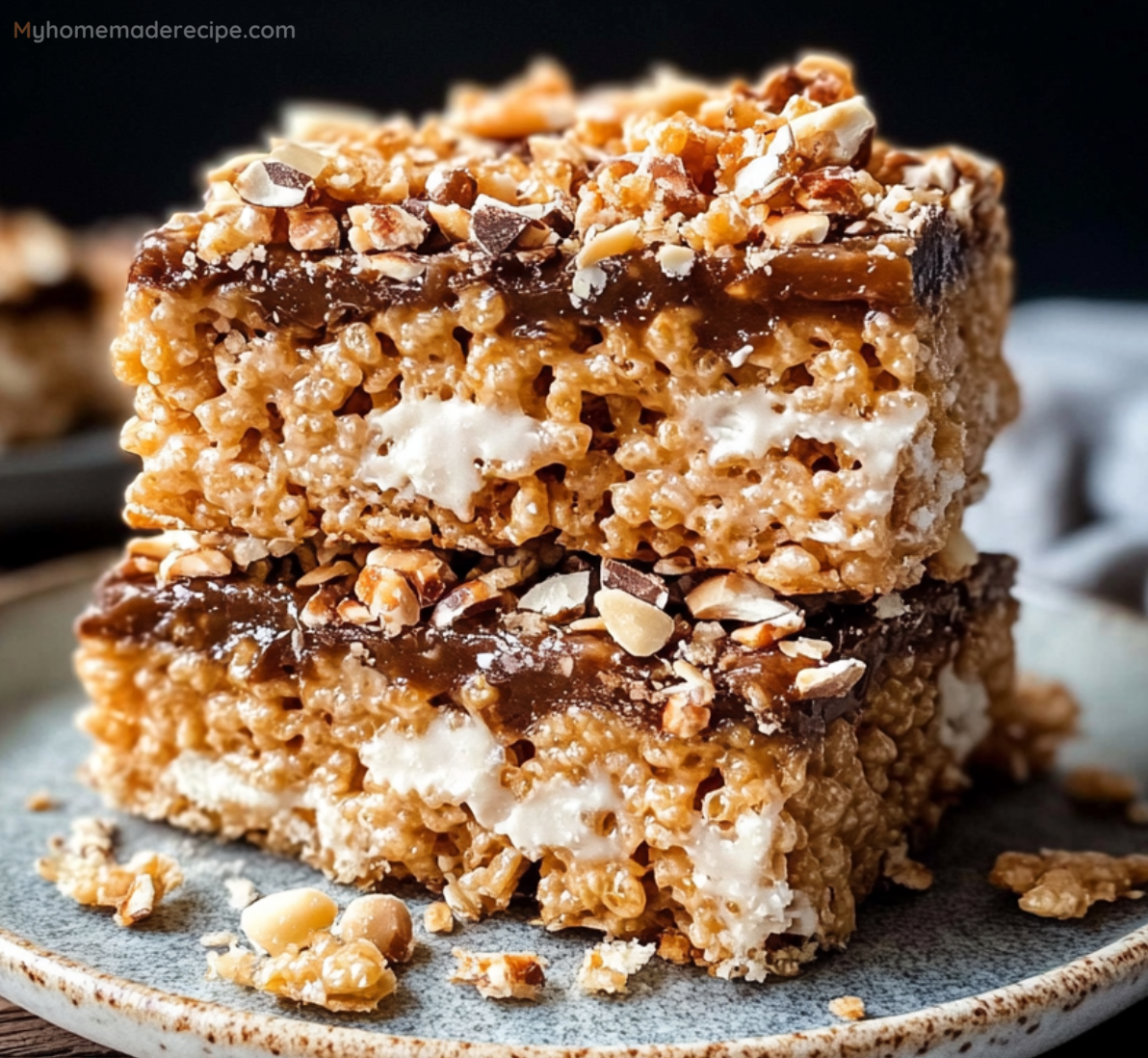 Samoa Rice Krispies with Toasted Coconut and Chocolate