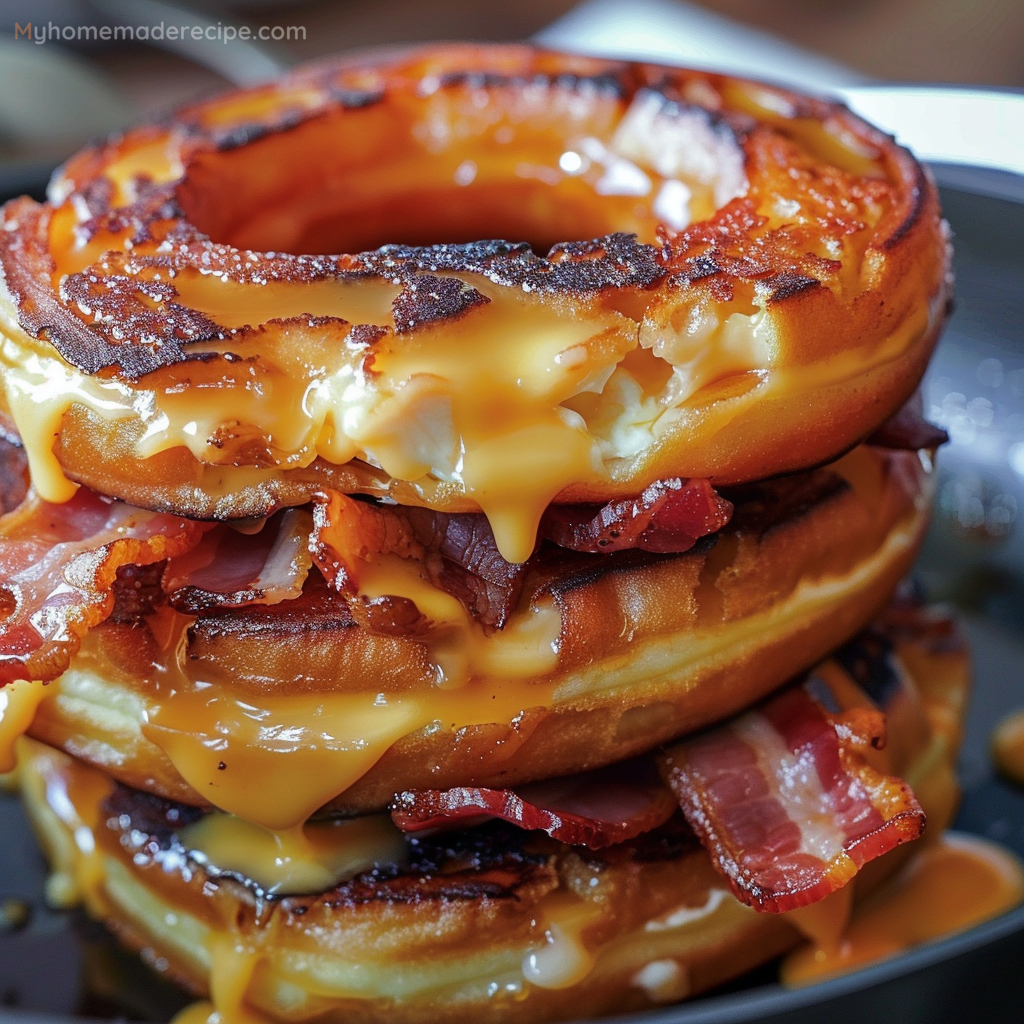 Donut Grilled Cheese with Bacon Maple