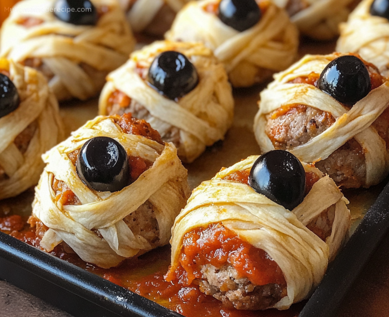 Halloween Mummy Meatballs