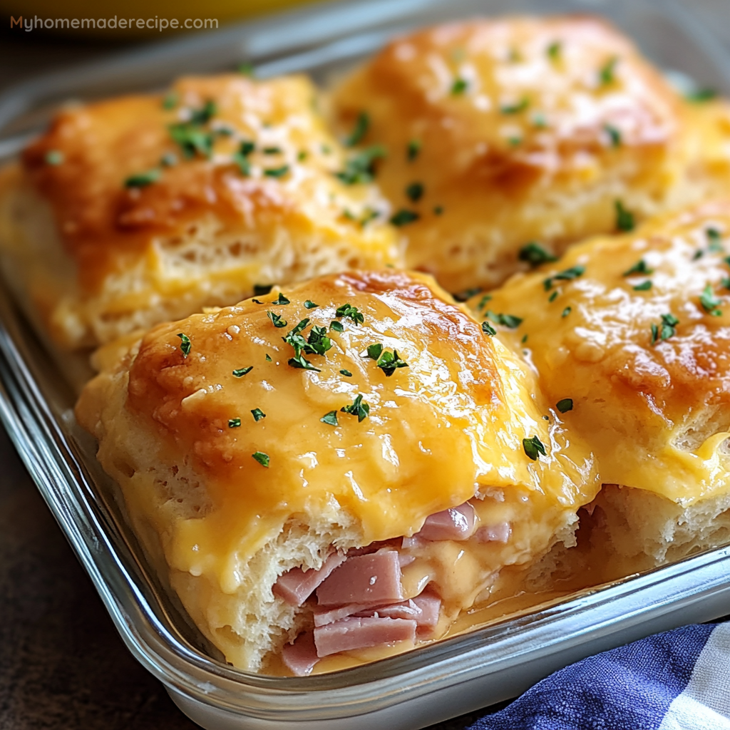 Ham and Cheese Butter Swim Biscuits