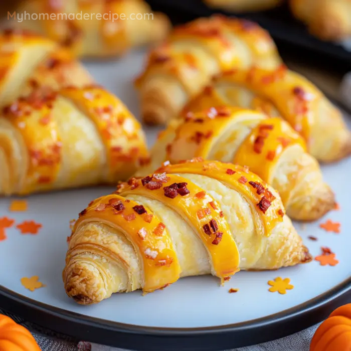 Cream Cheese Pumpkin Pie Crescent Rolls with Orange Icing