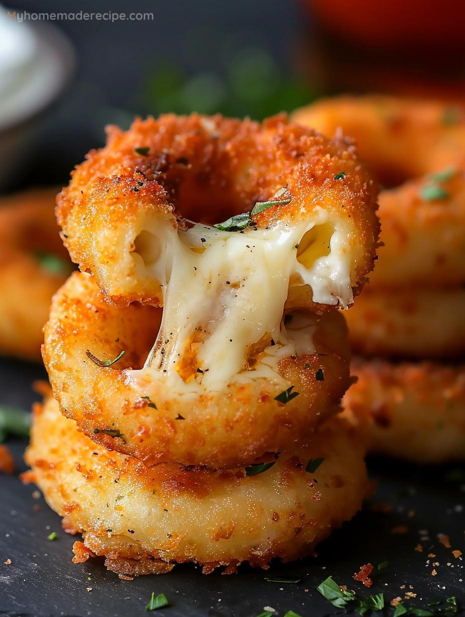 Cheesy Stuffed Mozzarella Onion Rings