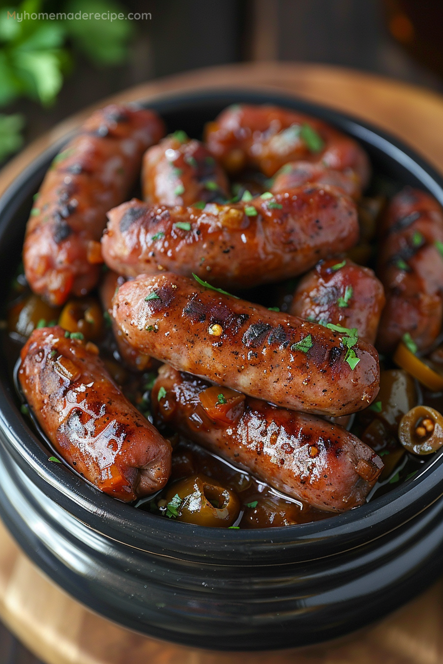 Mississippi Lil Smokies in a slow cooker, ready to serve