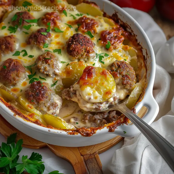 Meatballs with Potatoes and Cheese