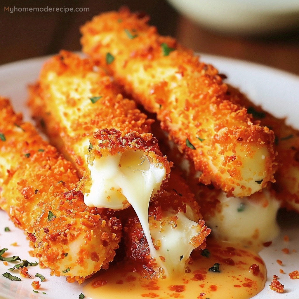 Cheesy Doritos Encrusted Mozzarella Sticks