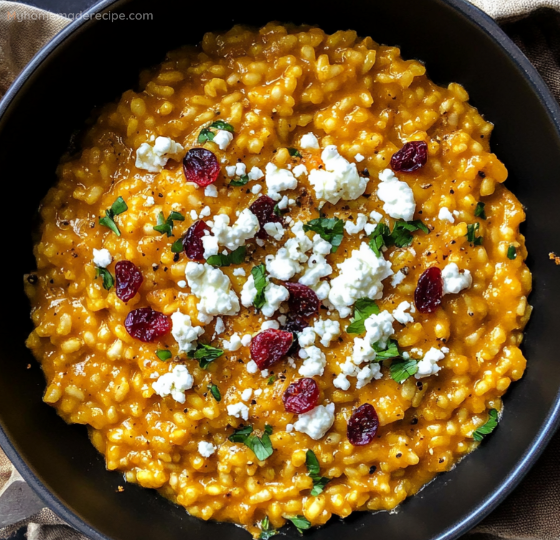 Pumpkin Risotto with Goat Cheese