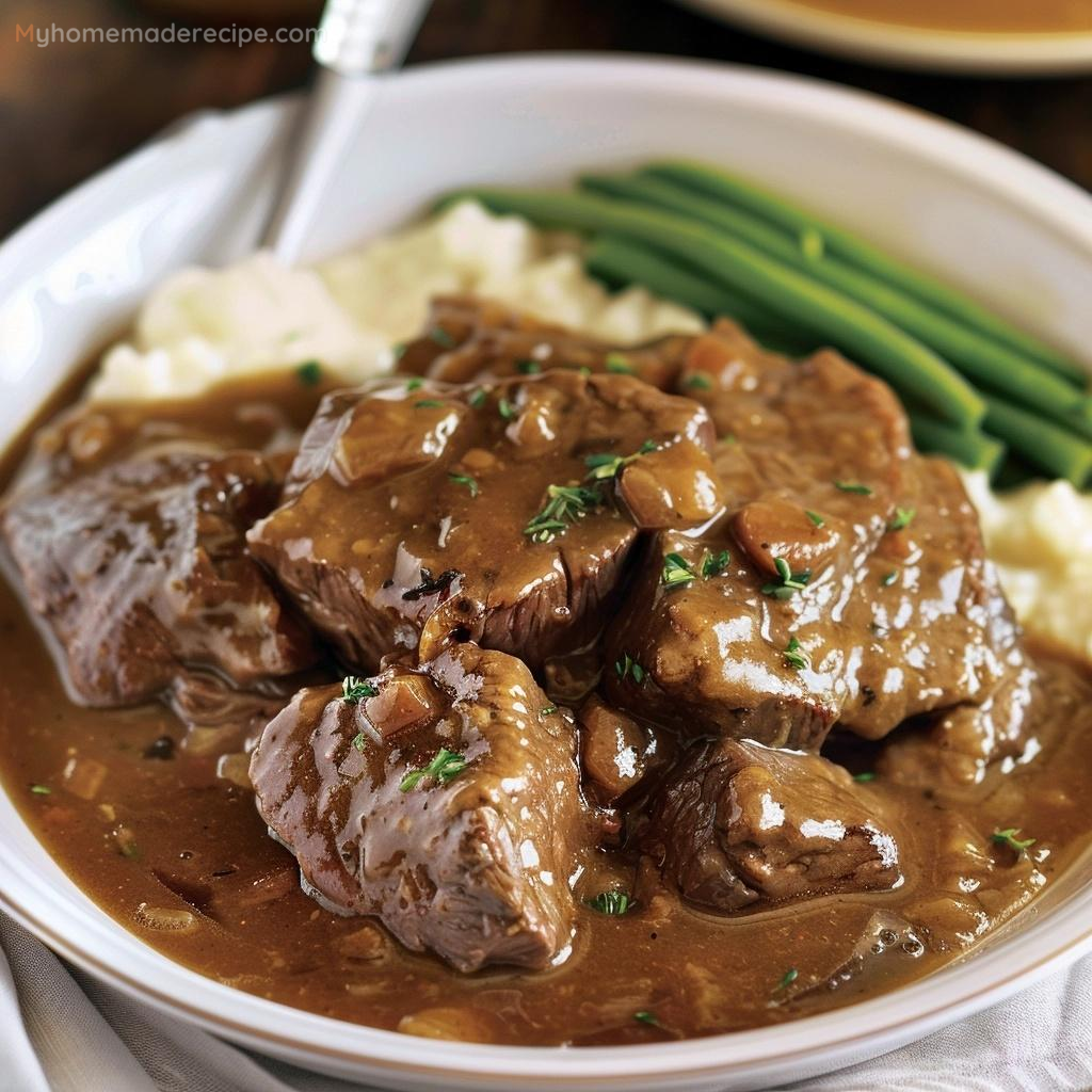 Crock Pot Cubed Steak with gravy