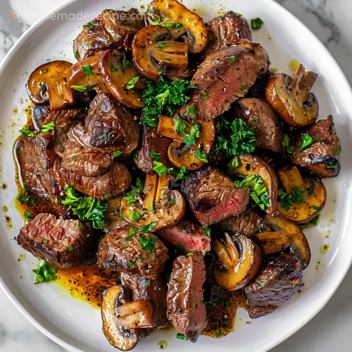 Cajun Butter Steak Bites with Mushrooms