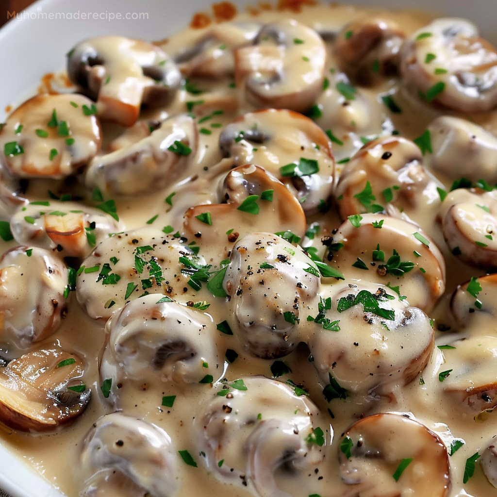 Creamy Garlic Parmesan Mushrooms Recipe