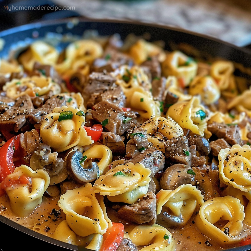 Philly Cheesesteak Tortellini Pasta